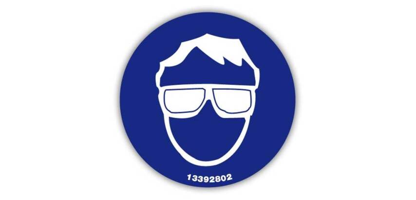 Señal Adhesiva " Obligatorio Gafas " 9cm