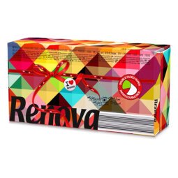 Box of 80 handkerchiefs Red Label bicoloured Renova
