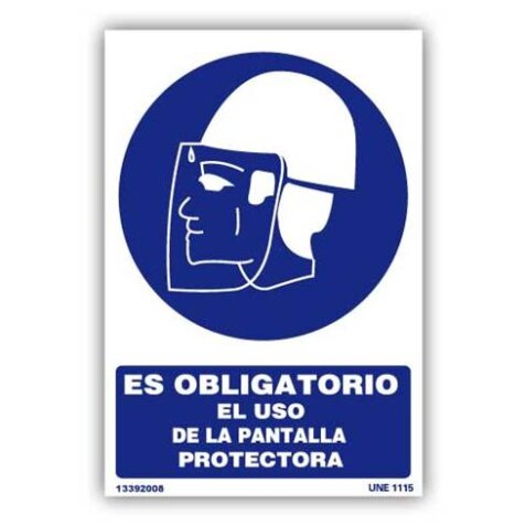 Señal " Obligatorio el Uso de Pantalla Protectora" PVC 21x30cm