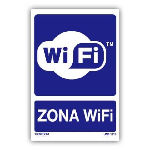 Señal Zona Wifi PVC 21x30cm