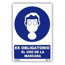 Señal " Es Obligatorio el Uso de Máscara" PVC 21x30cm