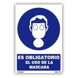 Señal " Es Obligatorio el Uso de Máscara" PVC 21x30cm