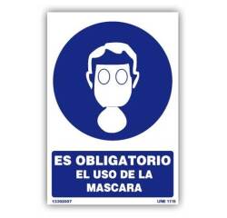 Señal " Es Obligatorio el Uso de Máscara" PVC 21x30cm