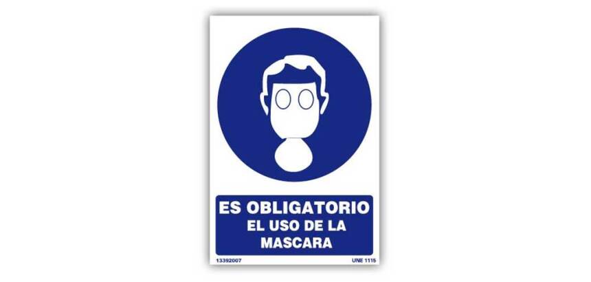 Señal " Es Obligatorio el Uso de Máscara" PVC 21x30cm