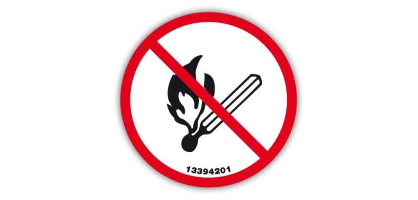 Señal Adhesiva " Prohibido Encender Fuego "