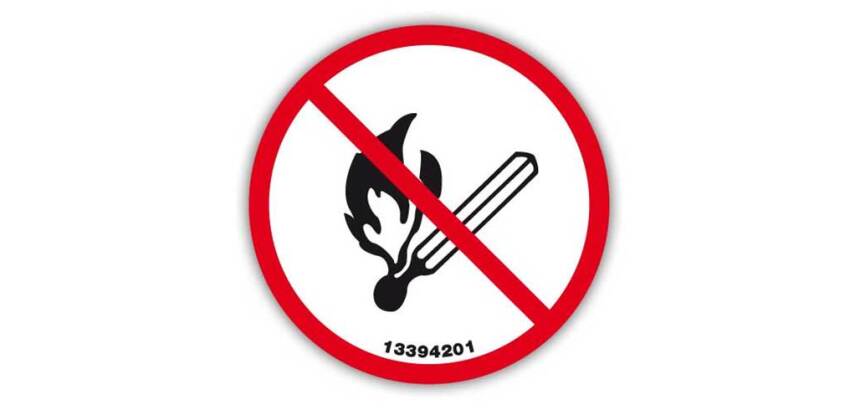 Señal Adhesiva " Prohibido Encender Fuego "