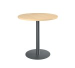 Table ronde 80 cm plateau hêtre piètement colonne Essens