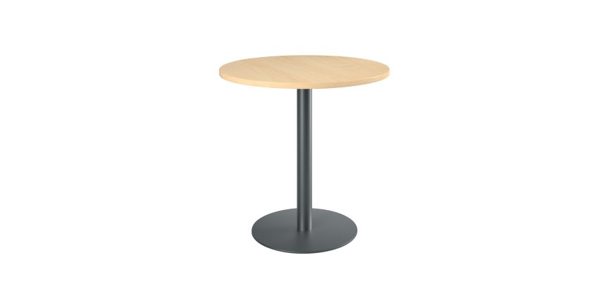 Table ronde 80 cm plateau hêtre piètement colonne Essens