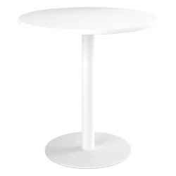Table ronde 80 cm plateau blanc piètement colonne Essens