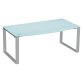 Manager Schreibtisch Kristal B 180 cm Aquamarin Gestell in Metall