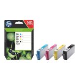 HP 364 (N9J73AE) Pack cartucho original negro + tricolor de alta capacidad (250 + 3 x 300 páginas)