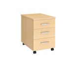 Rollcontainer Höhe 58 cm Holz 3 Schubladen Arko Buche