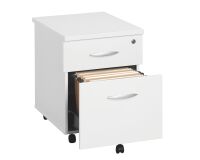 Drawer cabinet height 58 cm wood 2 drawers Arko white