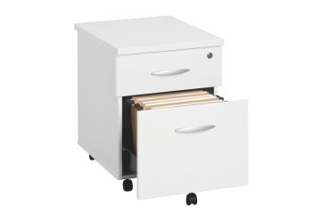 Rollcontainer Höhe 58 cm Holz 2 Schubladen Arko weiß