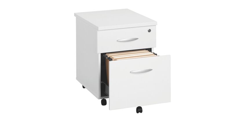 Ladeblok hoogte 58 cm hout 2 laden Arko wit