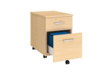 Rollcontainer Höhe 58 cm Holz 2 Schubladen Arko Buche