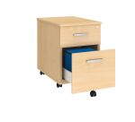 Rollcontainer Höhe 58 cm Holz 2 Schubladen Arko Buche