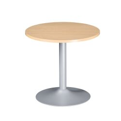 Table ronde 80 cm plateau hêtre piètement colonne Essens