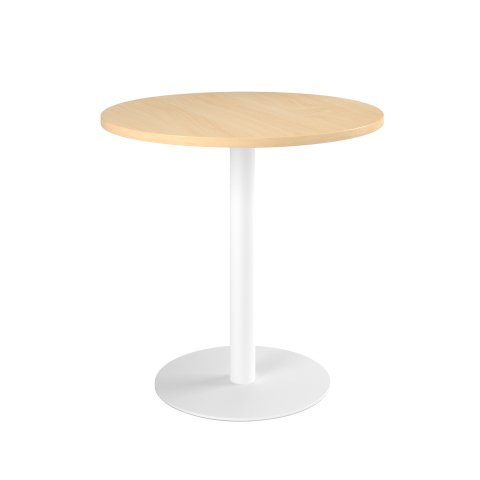 Mesa redonda Ø 80 cm Excellens Haya base circular Blanco