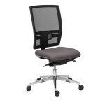 Chaise de bureau Bruneau Activ' - Tissu et maille - Dossier haut avec soutien lombaire - Pieds aluminium - Mécanisme synchrone