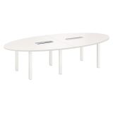 Meeting table adjustable Eden W 280 x D 140 cm metal base 12 people