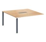 Module d'extension pieds tube pour table modulable chêne L 140 x P 140 cm Exprim