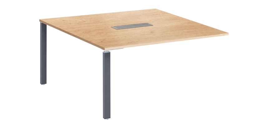 Module d'extension pieds tube pour table modulable chêne L 140 x P 140 cm Exprim