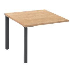 Hängender Beistelltisch leichte Eiche B 100 x T 60 cm mit rohrförmigen Pfoten in Metall Eden