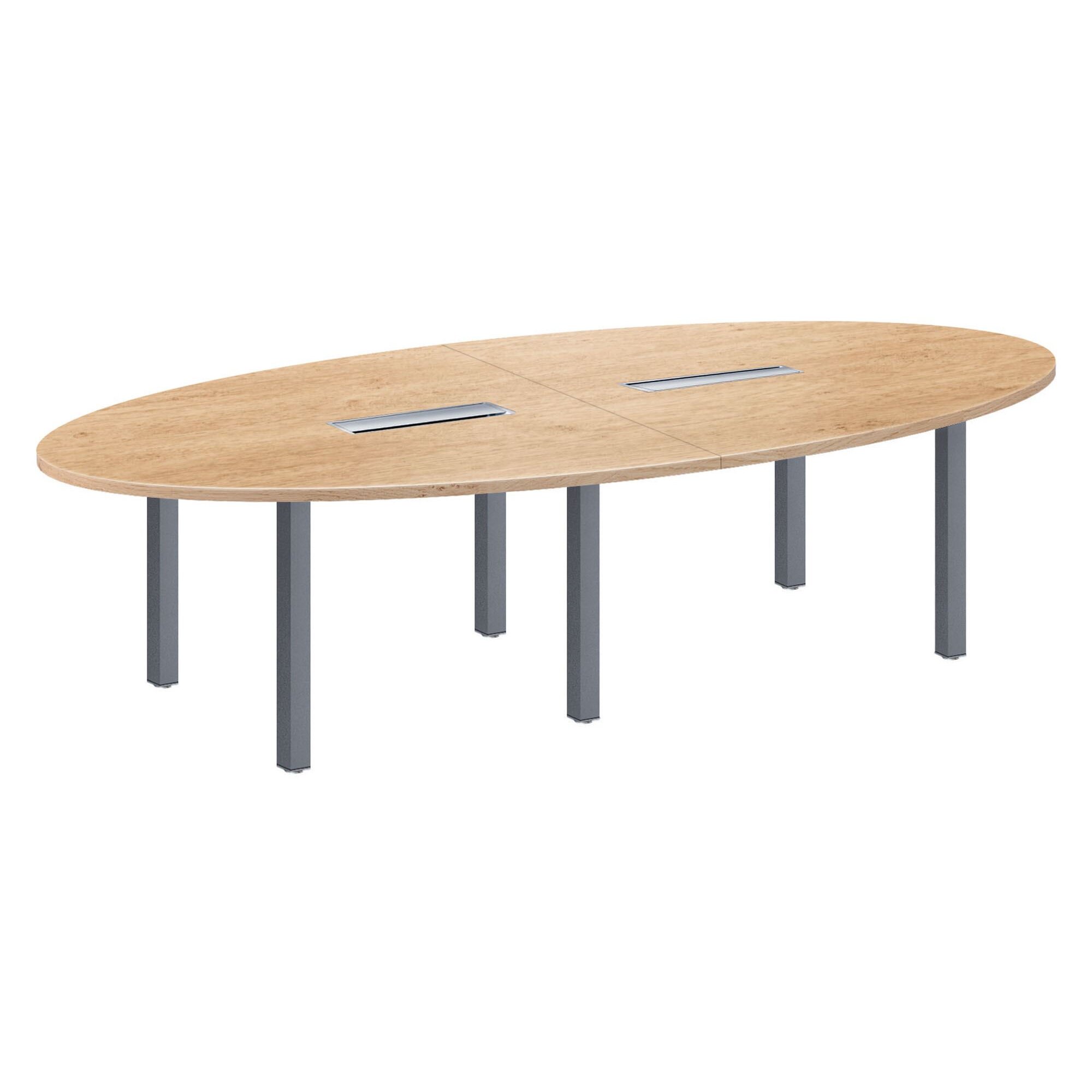 Moduleerbare vergadertafel Eden met buisvormig metalen onderstel