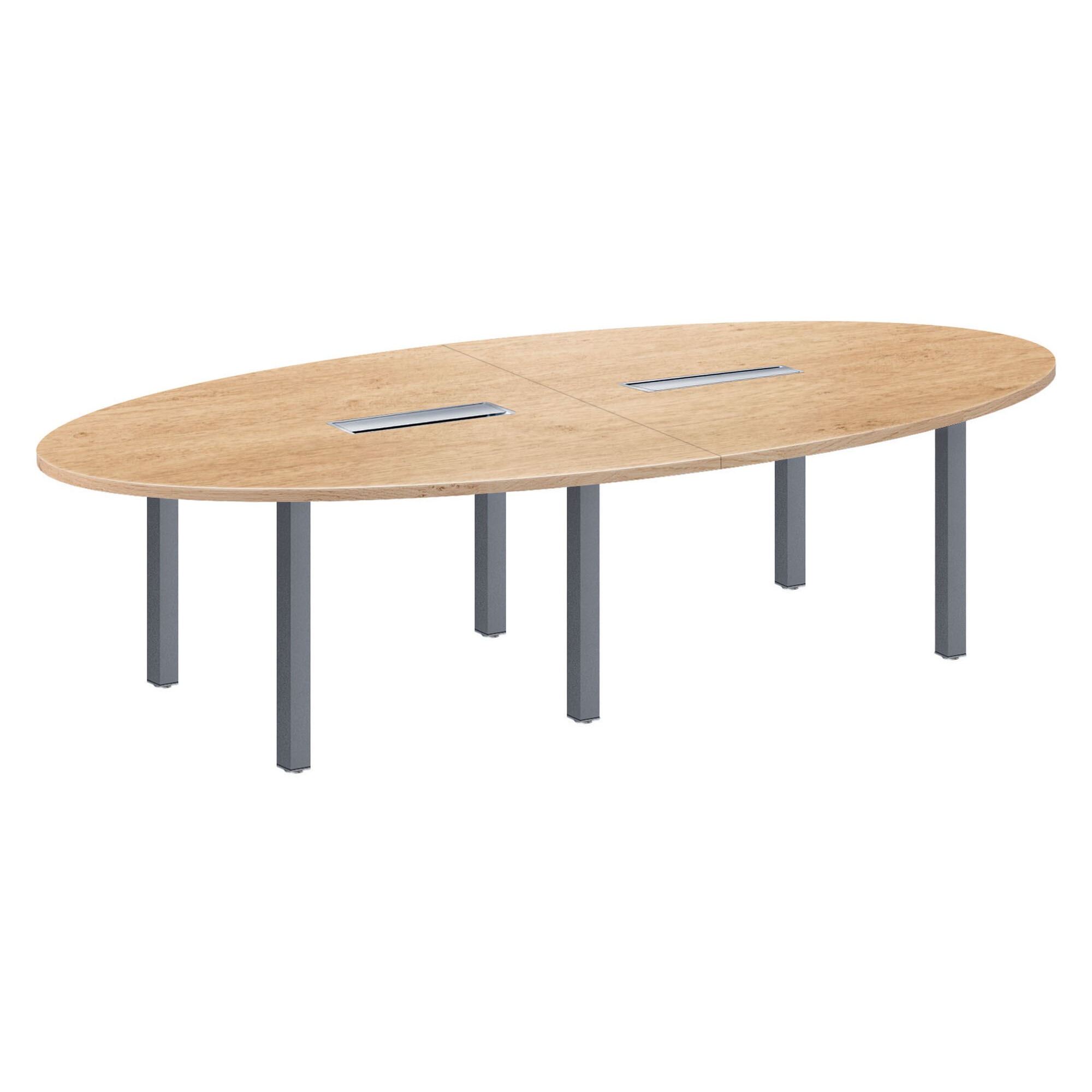 Modular meeting table L 280 x W 140 cm with metal base Eden.