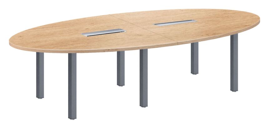 Table de réunion modulaire chêne clair Exprim