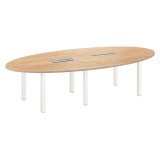 Table de réunion modulable  Eden L 280 x P 140 cm piètement métal 12 personnes