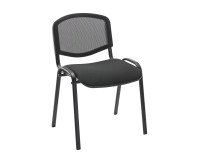 Silla de conferencia con respaldo de malla Negro 