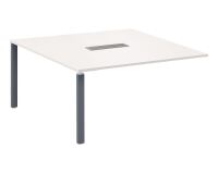 Extension with tube shaped legs for white table Eden