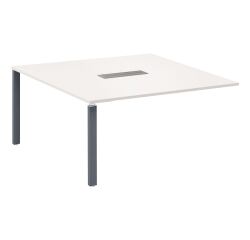 Module d'extension pieds tube pour table modulable blanche L 140 x P 140 cm Eden