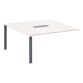 Module d'extension pieds tube pour table modulable blanche L 140 x P 140 cm Eden