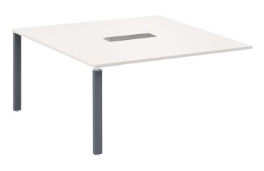 Extension with tube shaped legs for white table Eden