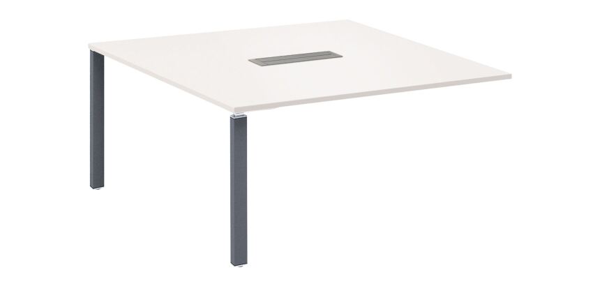 Extension with tube shaped legs for white table Eden