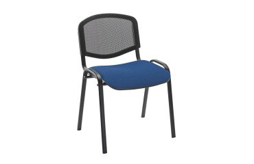 Silla de conferencia con respaldo de malla Negro 