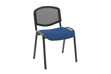 Silla de conferencia con respaldo de malla Negro 