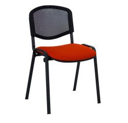 Silla de conferencia con respaldo de malla Negro 