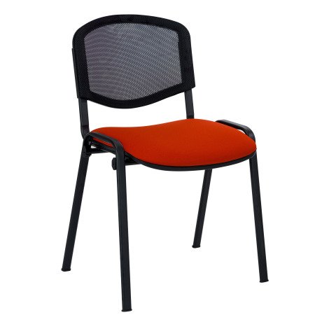 Silla de conferencia Naranja con respaldo de malla Negro