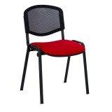 Silla de conferencia con respaldo de malla Negro 