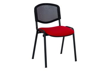 Silla de conferencia con respaldo de malla Negro 