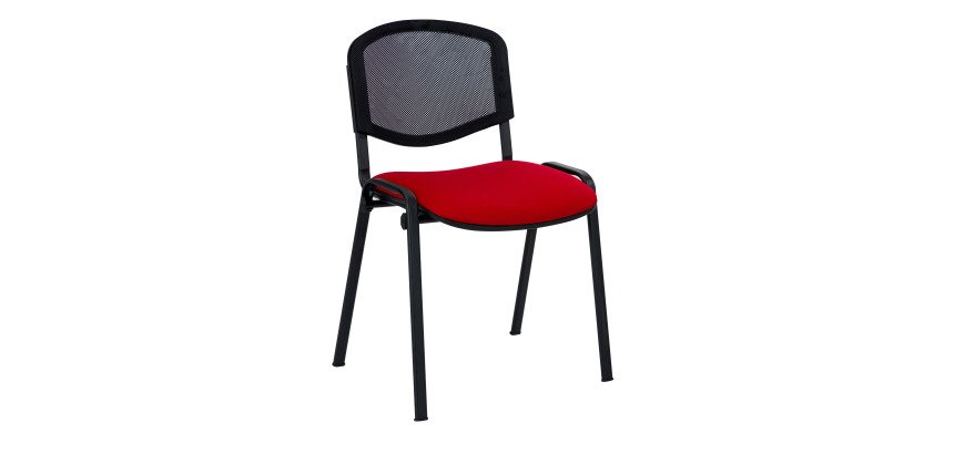 Silla de conferencia con respaldo de malla Negro 