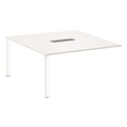 Extension with tube shaped legs for white table Eden