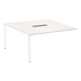 Module d'extension pieds tube pour table modulable blanche L 140 x P 140 cm Eden