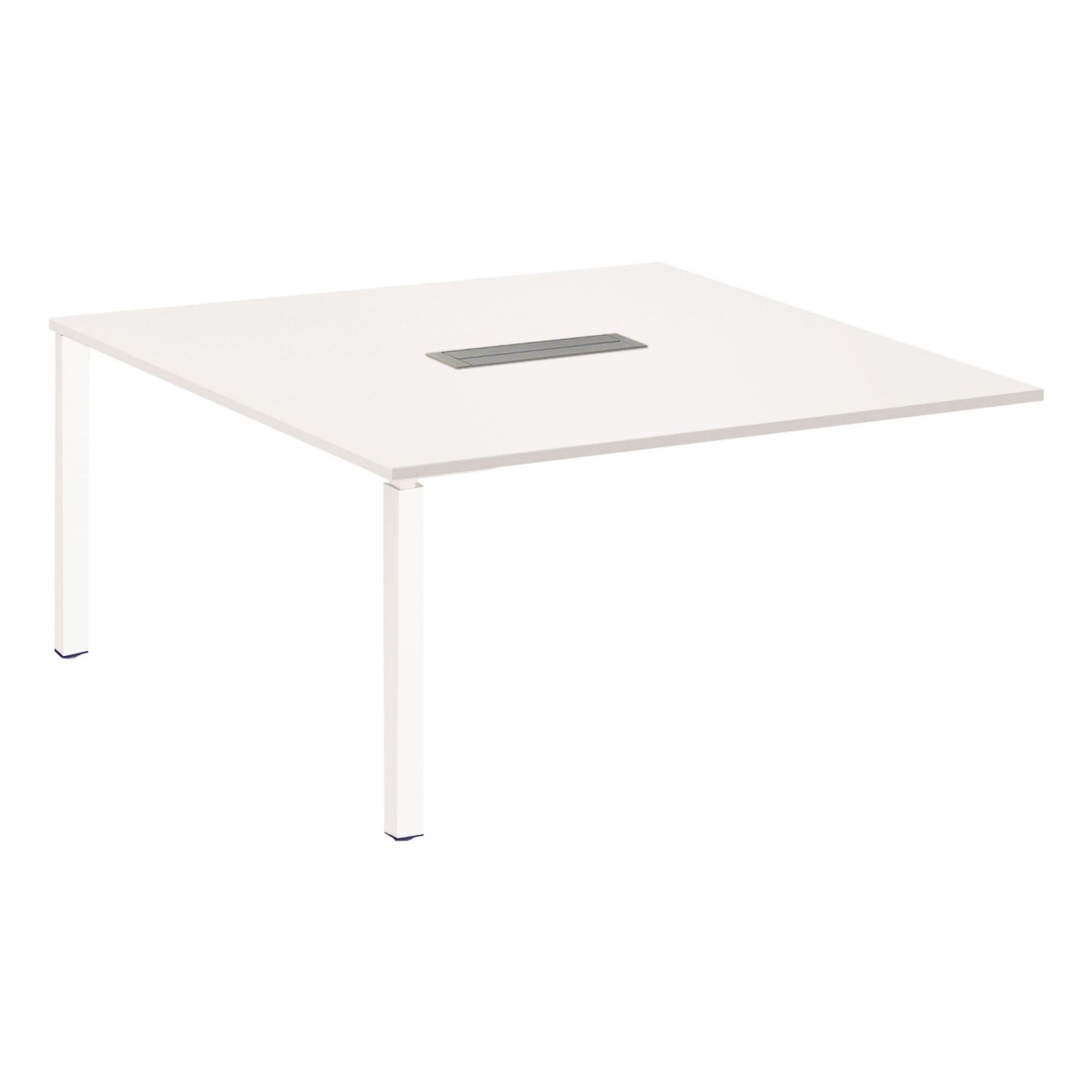 Module d'extension pieds tube pour table modulable blanche L 140 x P 140 cm Eden
