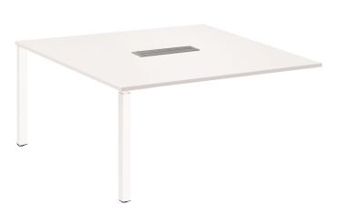 Module d'extension pieds tube pour table modulable blanche L 140 x P 140 cm Eden