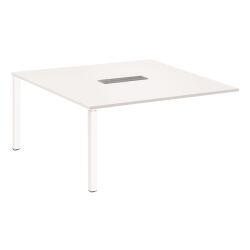 Module d'extension pieds tube pour table modulable blanche L 140 x P 140 cm Eden